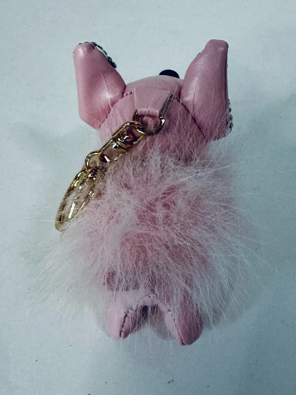 Natasha Pink Rhinestone Ear Puppy Charm